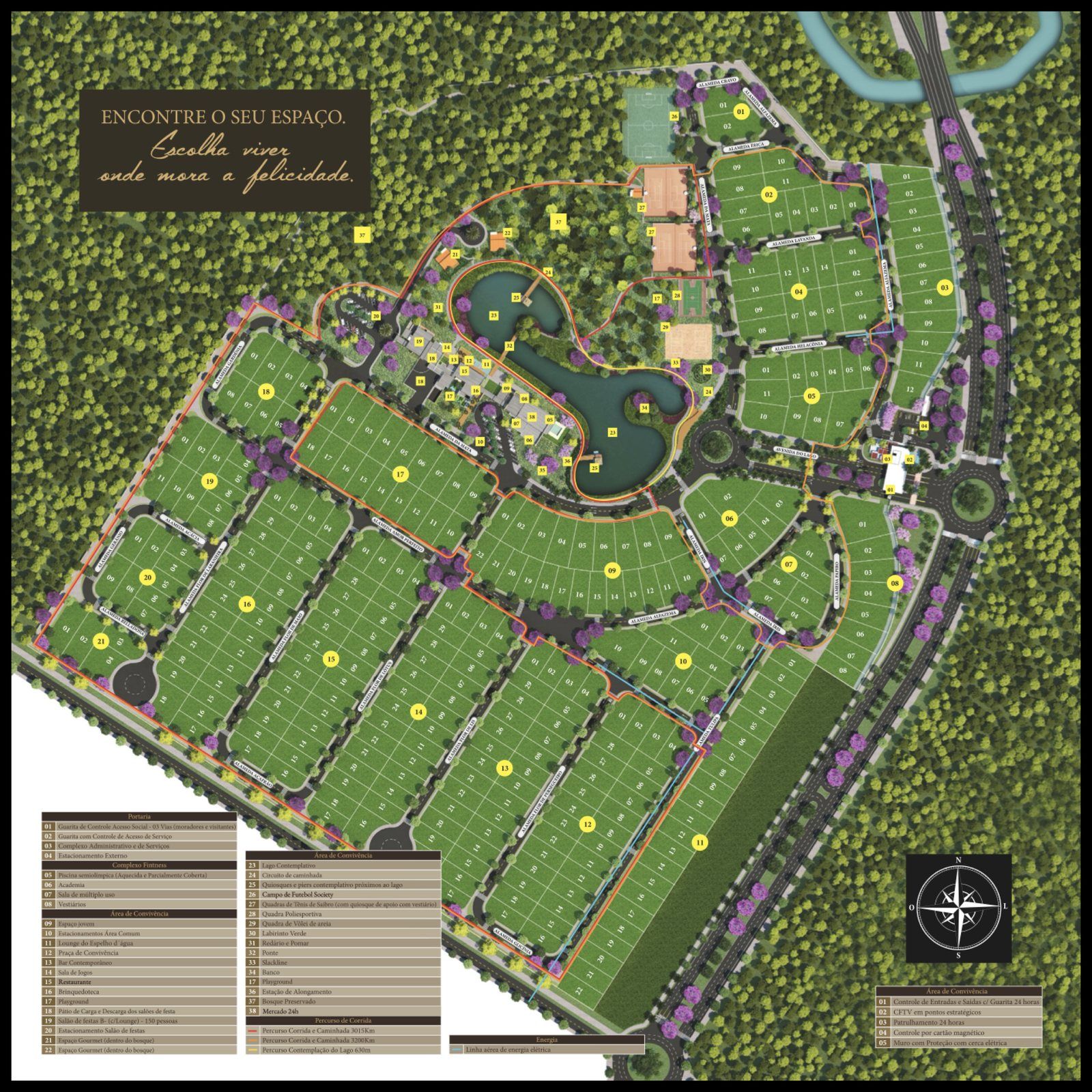 Mapa dos lotes do Arboreto Eco Ville
